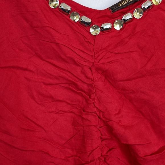 SEPIA, Red dress with sequins, size: XL - Picture 3 of 9